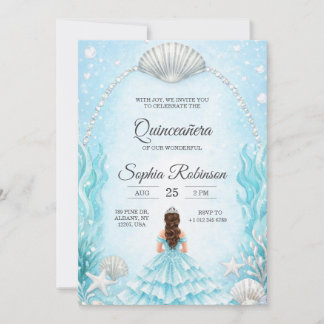 Invitación de Quinceañera con tema de océano