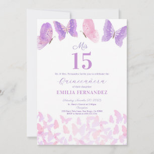 Invitación de Quinceañera Cumpleaños 15 Butterfly