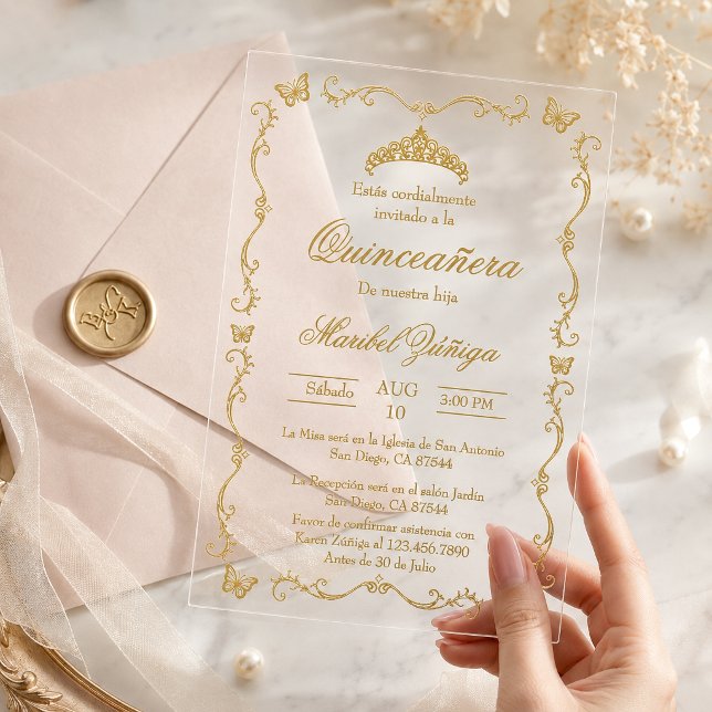 invitación de Quinceañera de acrílico (Subido por el creador)