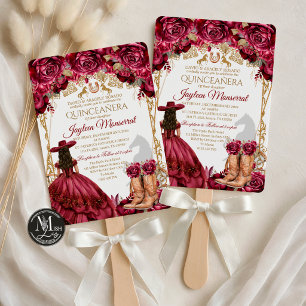 Invitación de Quinceañera de Caballo Charra de Oro