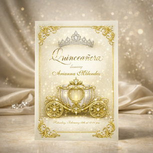 Invitación de Quinceañera de Carruaje de Princesa 