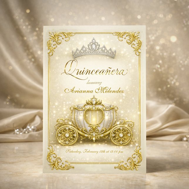 Invitación de Quinceañera de Carruaje de Princesa  (Subido por el creador)
