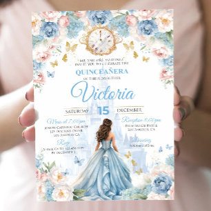 Invitación de Quinceañera de Cenicienta Vestido de