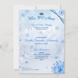 Invitación de Quinceañera de Copo de Nieve de País