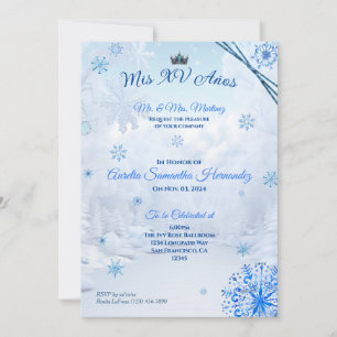 Invitación de Quinceañera de Copo de Nieve de País