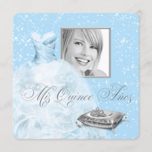 Invitación de Quinceañera de foto de Princesa Azul