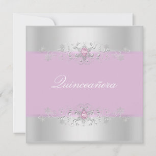 Invitación de Quinceañera de Gem de Nieve Rosa y P