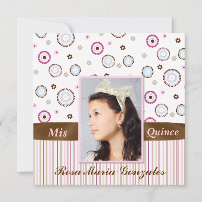 Invitación de Quinceañera de la foto (Anverso)