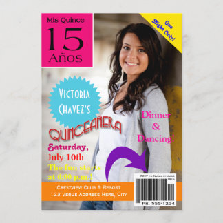 Invitación de Quinceanera de la portada de revista