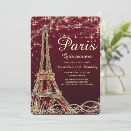 Invitación de Quinceañera de la Torre Eiffel de Pa