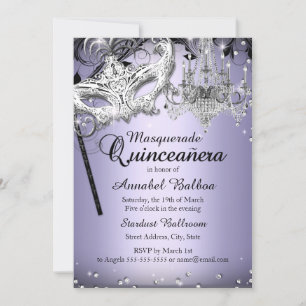 Invitación de Quinceañera de Máscara de Candelabro
