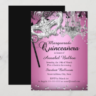 Invitación de Quinceañera de Máscara de Candelabro