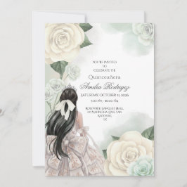 Invitación de Quinceañera de oro blanco elegante y