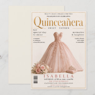 Invitación de Quinceañera de Portada de Revista El