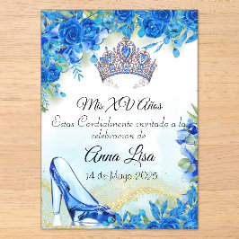 Invitación de Quinceañera de Zapatilla Azul Median