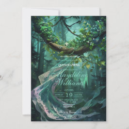 Invitación de Quinceañera del Bosque Encantado