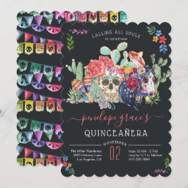Invitación de Quinceañera del Día de los Muertos c