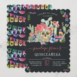 Invitación de Quinceañera del Día de los Muertos d