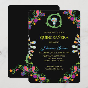 INVITACIÓN DE QUINCEAÑERA DIA DE LOS MUERTOS