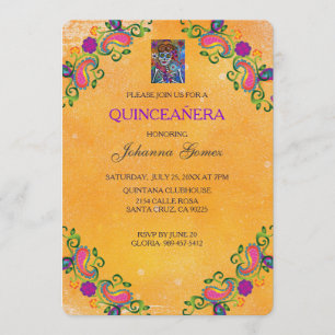 INVITACIÓN DE QUINCEAÑERA DIA DE LOS MUERTOS