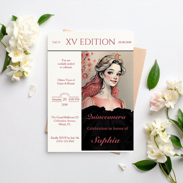 Invitación de Quinceañera Editorial Moderna XV (Subido por el creador)