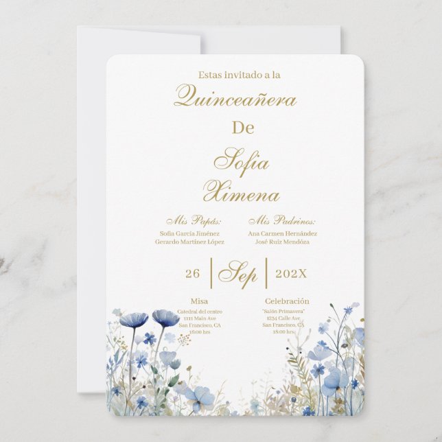 Invitación de quinceañera elegante  invitation (Anverso)