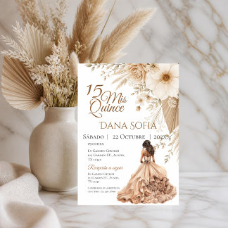 Invitación de Quinceañera en español Boho