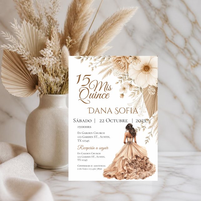 Invitación de Quinceañera en español Boho (Subido por el creador)
