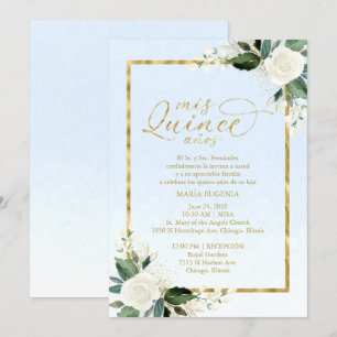 Invitación de Quinceañera en Español con Hojuela A