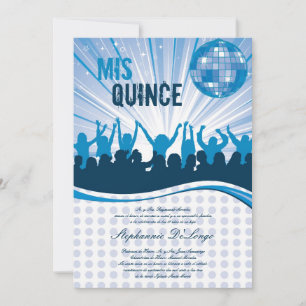 Invitación de Quinceanera Fiesta de danza azul