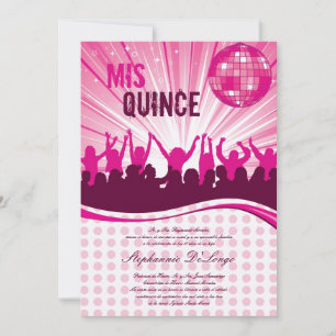 Invitación de Quinceanera Fiesta de danza rosa 5 h