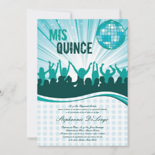 Invitación de Quinceanera, Fiesta de danza Verde a