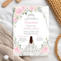 Invitación de Quinceañera Floral Blanca Mis Quince