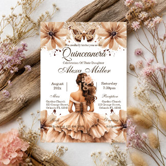 Invitación de Quinceañera Floral Boho