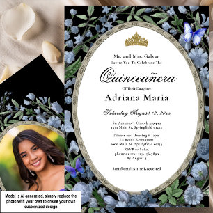 Invitación de Quinceañera Floral Elegante Flores A