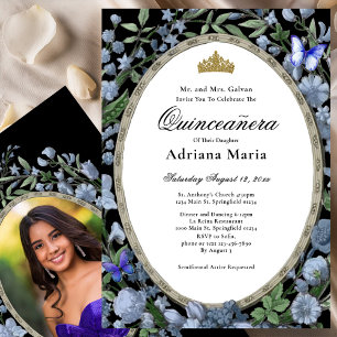 Invitación de Quinceañera Floral Elegante Flores A