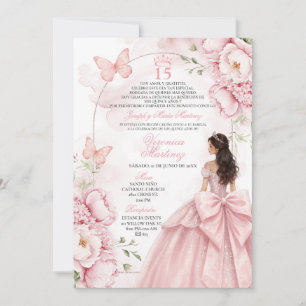 Invitación de Quinceañera Floral Rosa Claro