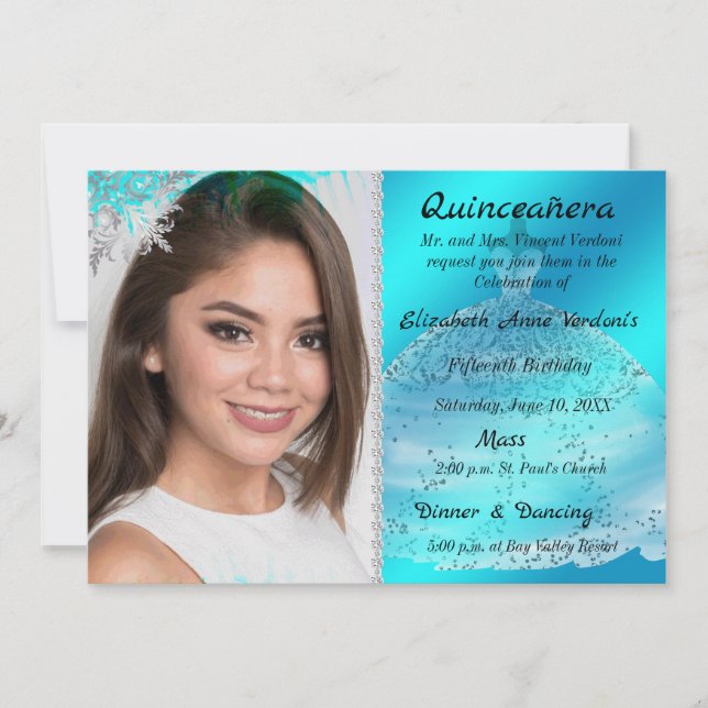 Invitación de Quinceañera Foto (Anverso)