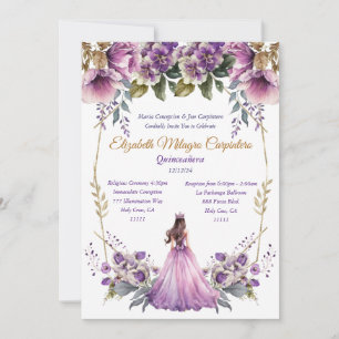 Invitación de Quinceañera Lila