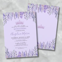 Invitación de Quinceañera Lila Floral Morada