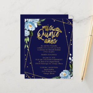 Invitación de Quinceañera Presupuesto con Hoja de 