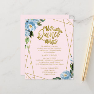 Invitación de Quinceañera Presupuesto Hoja de Oro