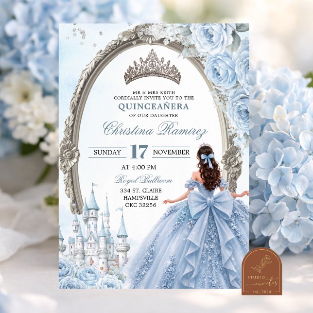 Invitación de Quinceañera Princesa Azul Claro (Subido por el creador)
