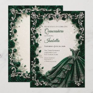 Invitación de Quinceañera Princesa Esmeralda de Lu
