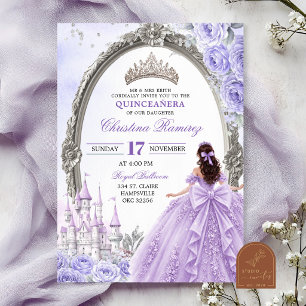 Invitación de Quinceañera Princesa Púrpura de Cuen