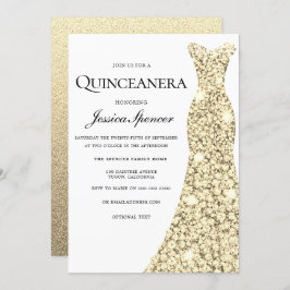 Invitación de Quinceanera Purpurina de la escoba d