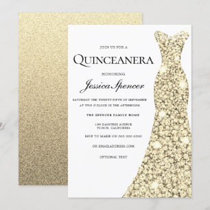 Invitación de Quinceanera Purpurina de la escoba d