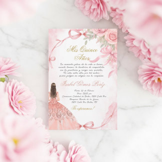 invitación de quinceañera rosa coqueta