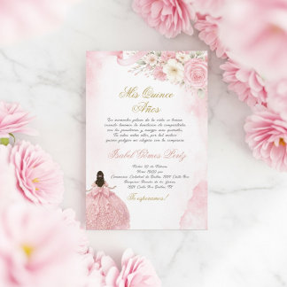 invitación de quinceañera rosa coqueta