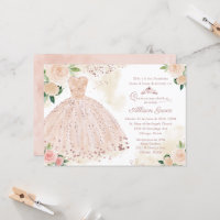 Invitación de Quinceanera Rosa de Rubor español Go